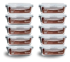 Conjunto 10 Potes de Vidro 640ml com Trava