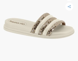 Sandália Feminina Casual com Strass