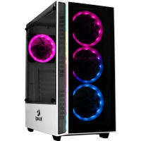 Gabinete Gamer Redragon Grapple, Mid Tower, Vidro Temperado, White, GC-607-WH, Sem Fonte, Sem Fan