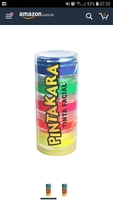Pintakara Tinta Facial Cremoso Torre com 5 Frascos de Cores com Glitter Sortidas de 4 gr