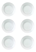 Jogo De Pratos Fundos 6 Peças Branco Duralex Opaline Vidro