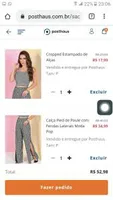 Conjunto Cropped + Calça | R$ 53