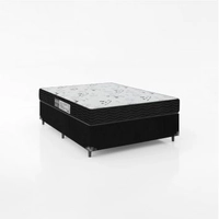 Cama Box Casal + Colchão D33 One Face - 56x138x188cm - Suede Preto