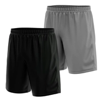 Kit 2 Calção Short Futebol Basquete Vôlei Bermuda Dry Treino Academia - Preto+Cinza