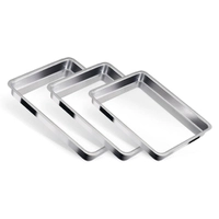 Kit Formas Assadeiras Retangular Polida Alumínio Nacional 3 peças