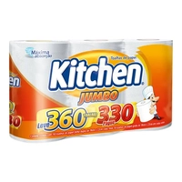 [REGIONAL | 50% OFF na 2ª Unidade - R$ 10,79 CADA] Papel Toalha Branco Kitchen Jumbo com 3 Unidades