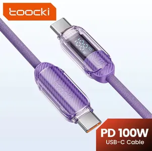 [Taxas Inclusas/R$1,50 Moedas/App] Cabo Toocki Type C 100w - 1m - USB C para C ou USB A para C