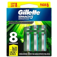 Carga Gillette Mach3 Sensitive 8 Unidades