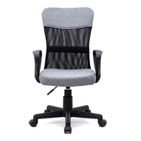 Cadeira de Escritório Juvenil Giratória com Braços Quebec ll Preta e Cinza - R$171