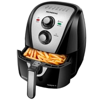 Fritadeira Elétrica Sem Óleo Air Fryer Mondial AFN40BI Family Inox 4L - Preta/Inox - 110/220V