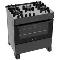 Fogão 5 Bocas de Piso Atlas Monaco Top Glass, Acendimento Automático, Preto - 300000711 - Bivolt