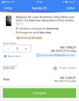 [App + C.Ouro + MagaluPay] Máquina de lavar roupa - Brastemp - 12 kg titânio | R$1478