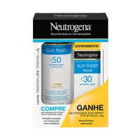 Protetor solar Neutrogena FPS 50 (200ml) + Facial FPS 30 (40g) R$26