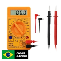 R$17 BR/MOEDAS) Multímetro Digital Dt-830 Dcv Acv Dca Diodo Com Bateria 9v - AliExpress 1420