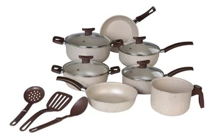 Jogo de Panelas Antiaderente 10 Peças Branco