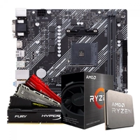 Kit Upgrade Placa Mãe Asus Prime A520M-E + Processador Ryzen 5 5600X + Memória DDR4 8GB 3000MHz Geil Super Luce RGB | R$2999
