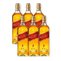 COMBO WHISKY JOHNNIE WALKER Red Label 1L - 6 unidades