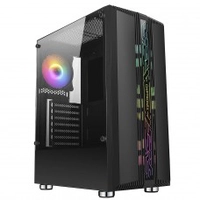 Gabinete Gamer Liketec Velox, Mid Tower, RGB, Vidro Temperado, Black, ATX, Sem Fonte, Com 1 Fan