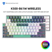 [APP + MOEDAS R$108] - Teclado Mecânico Sem Fio Machenike K500-B61W, RGB, PBT, Switch Huano Hot Swap