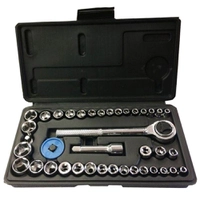 Jogo de Soquetes Sextavado de 1/4 e 3/8 Pol. com 40 Peças - R$30