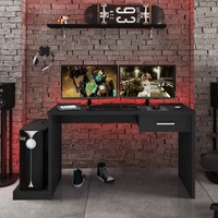 Mesa Gamer 1 Gaveta DRX 9000 Siena Móveis Preto Black | R$176