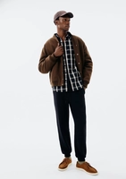  【Tam.: XXG】Kit 2 calças Hering jogger masculinas em moletom peluciado - preta e cinza