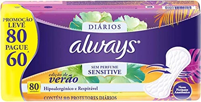 Always Protetores Diários Sensitive Edição De Verão 80 Unidades