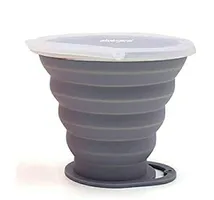 Copo Retrátil de Silicone 270ml Cinza