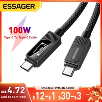 【 App】 Cabo USB-C 100W PD 5A Display Carregamento Essager
